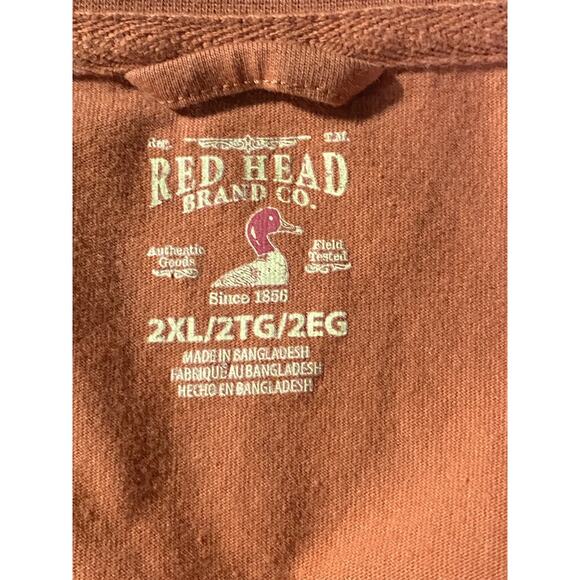 Red Head Pull Over Shirt Orange Men's Size XXL Short Sleeve - Picture 3 of 7